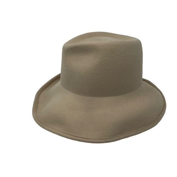 Eric Javits light oat cream wool cashmere hat with wide brim - Picture 1 of 8